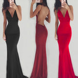 Formal Dresses & Gowns Sexy Red Evening Dress Sleeveless Strap Backless Formal Dress