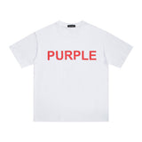 Purple Brand T Shirts Spring/Summer Letter Print Hip Hop Men's and Women's Loose Casual Short-Sleeved T-shirt