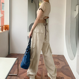 Julia Fox Low Rise Trousers Autumn and Winter Fashion Brand Straight Cargo Pants Casual Pants