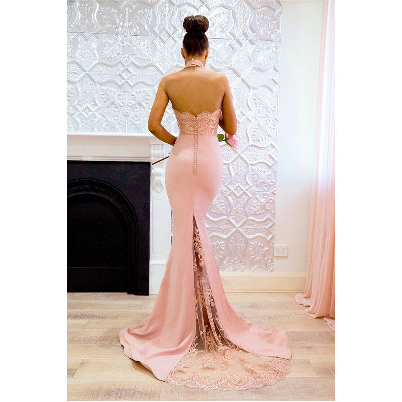 Formal Dresses & Gowns Sexy Sleeveless Halter Dress Sheath Dress