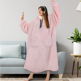 Hoodies Blankets Autumn and Winter Solid Color Plaid Lazy Blanket Hooded Multi-Pocket Casual