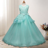 First Communion Dress Vestidos De Primera Comunion Lace Ball Gown Girl Party Princess Pageant Gown Wedding Dress