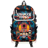 Stranger Things Backpack Printed Backpack USB Charging Schoolbag Computer Bag