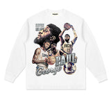 Paul George Shirt Autumn and Winter Long Sleeve T-shirt Retro Distressed Loose