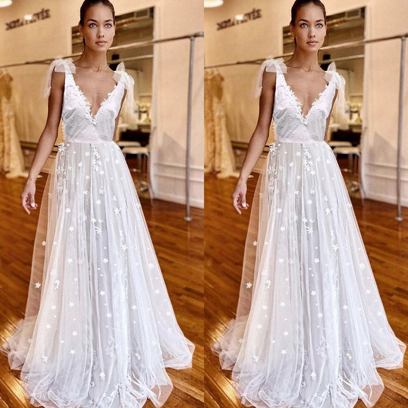 Women Lace Wedding Dress Autumn and Winter Wedding Dress Sexy Backless Bridesmaid Dress
