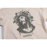 Saint Michael Hoodie Retro Distressed Destroyed Jesus Printed Crew Neck Sweatshirt Loose