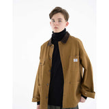 Vintage Letterman Jacket Autumn Lapel Vintage Overalls Jacket