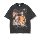 Devin Booker Shirt NBA Star Devin Booker Printed Short-Sleeved T-shirt Men and Women Loose Heavy Small Neckline