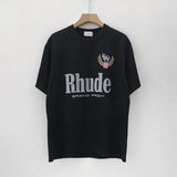 Rhude T Shirt Limited Rhude Casual Hip Hop Summer Loose round Neck