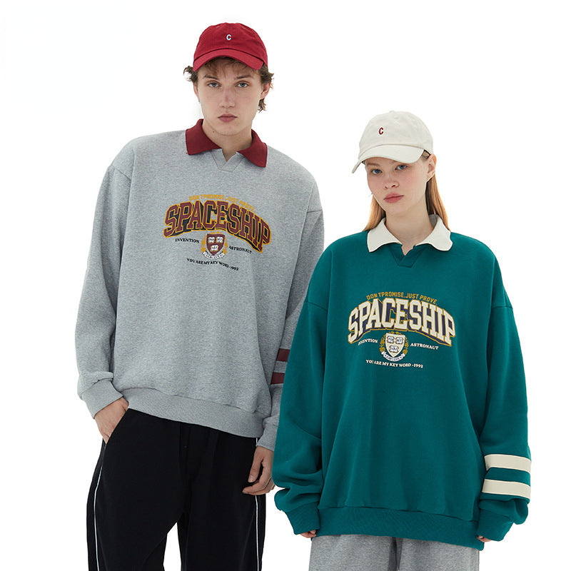 Preppy Aesthetic Sweatshirt Leisure Sports Sweater Male Loose