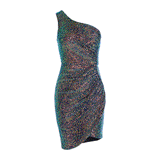 Women Spring Dress One Shoulder Sequin Sexy Skirt Socialite Temperament Tight Skirt Nightclub
