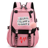 Stranger Things Hellfire Club Backpack USB Charging Student