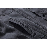Destroyed Oil Painting Graffiti Arrow Denim False Two-Piece Jackets Coat jacket