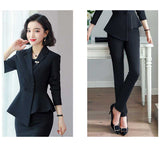Women Autumn Uniform Designs Formal Style Office Lady Bussiness Attire Work Suit Black Business Suit Tailored Suit