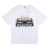 Rhude T Shirt Casino Printed Hip Hop Men's and Women's Same Casual