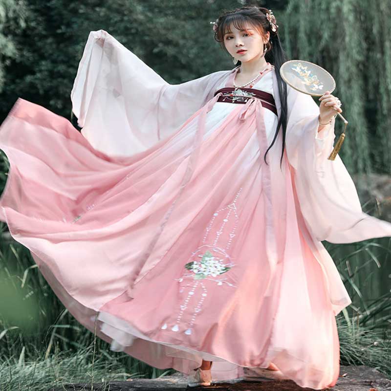 Chinese Traditional Dress Embroidered Large Swing Dress