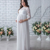 Maternity Clothes Dress Long Sleeve Lace Maternity Sexy Loose Trailing Long Dress