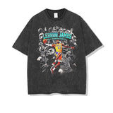 LeBron James Shirt LeBron James Printed Short-Sleeved T-shirt Small Neckline Heavy Vintage