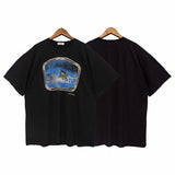 Rhude T Shirt Personalized and Abstracted Printed Loose-Fitting Casual T-shirt