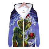 Grinch Hoodie 3D Color Printing Men's and Women's Zipper Sweater