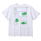 Ow Line Arrow Short Sleeve Tee Large Size Tshirt Men's Clothing Owt t shirt