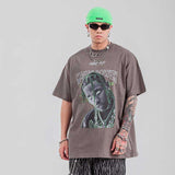 Oversized 90S T Shirt Dark Style Hip-Hop Street Loose Short Sleeve T-shirt for Men