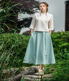 Chinese Traditional Dress Adult Daily Waist Jacket and Dress Summer