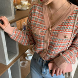 Preppy Aesthetic Sweater Autumn and Winter Knitting Cropped Sweater