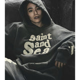 Saint Michael Hoodie Vintage Puff Print Loose Hooded Sweater