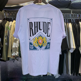 Rhude T Shirt Playing Cards Printed Hip Hop Men and Women Casual Loose