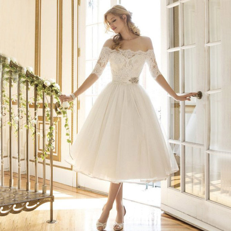 Women Lace Wedding Dress Summer Bridesmaid Dress Fashion Sexy Dress