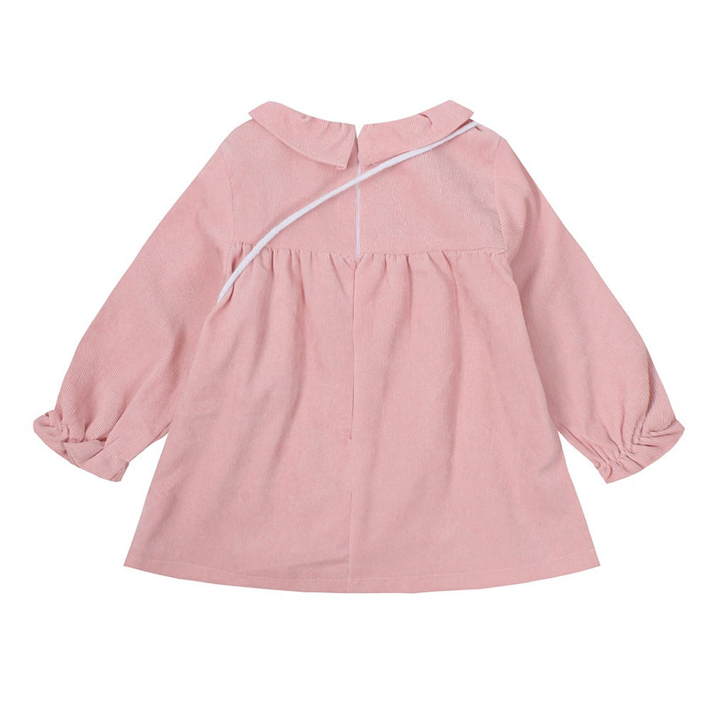 Girl Dress Autumn Solid Color Flounce Children's Cute Dress