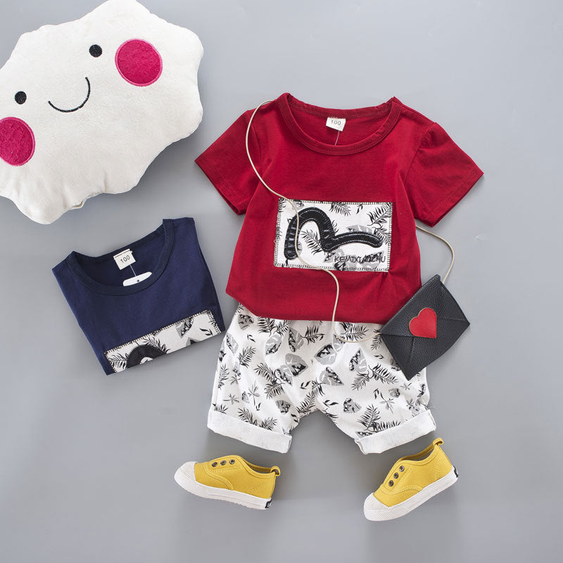 Children Boy Co Ord Children Short Sleeve Shorts 2 Piece Set