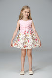 Girl Dress Vest Printed Children Princess Dress Big Bow