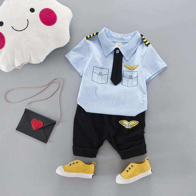 Children Boy Co Ord Tie Wings Gentleman 2 Piece Set