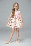 Girl Dress Vest Printed Children Princess Dress Big Bow