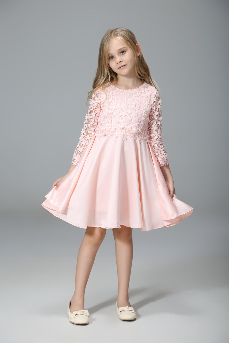 Girl Dress Summer Children's Fashion Hollow Lace Vest Dress