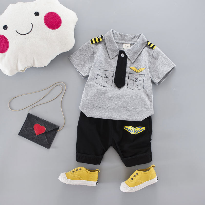 Children Boy Co Ord Tie Wings Gentleman 2 Piece Set