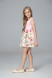 Girl Dress Vest Printed Children Princess Dress Big Bow