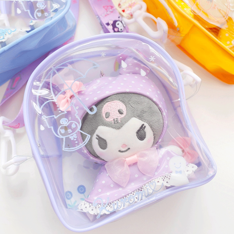 My Melody Bag Cute Clow M Cinnamoroll Babycinnamoroll Melody Raincoat Series PVC Cartoon Backpack Japanese Girl Heart Cartoon Crossbody Bag Kulomi