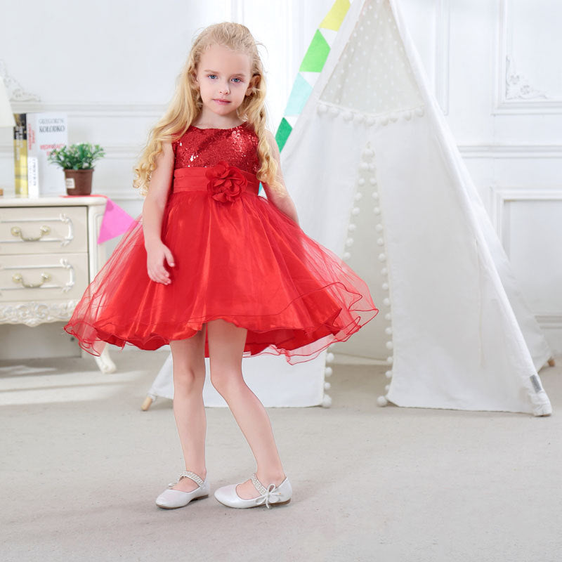 Girl Dress Autumn Sequins Children Floral Dress