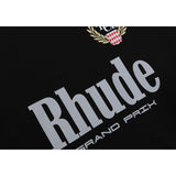 Rhude T Shirt Eagle Print Hip Hop Men's and Women's Same Loose Casual