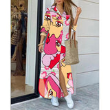 Nina Parker Graffiti Dress Long Sleeve Printed Shirt Dress