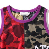 WGM Shirt Summer Casual Camouflage Printed Vest