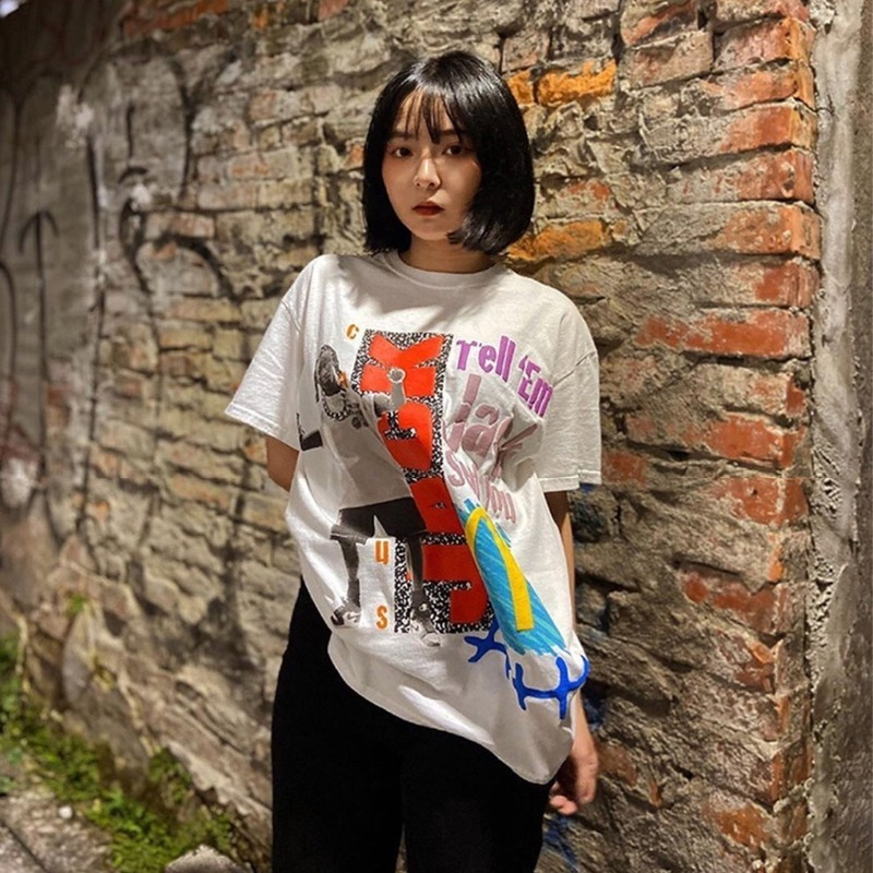 Cactus Jack McDonalds Shirt Puff Print Short Sleeve Hip Hop Loose T-shirt