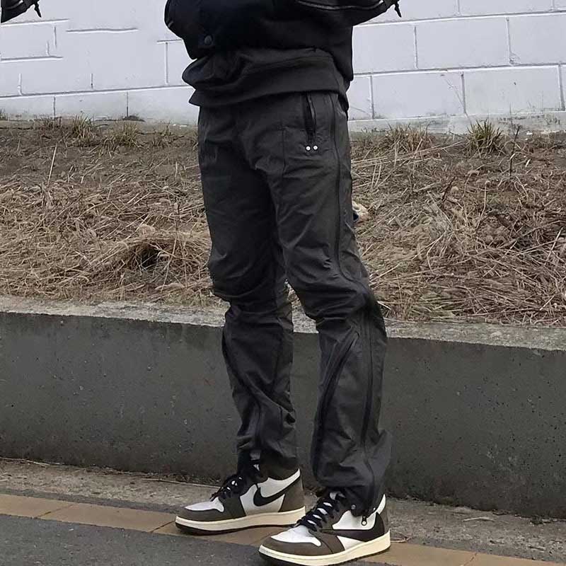 Man Fall Outfits Cargo Pants Function Vibe Style Nylon Side Zipper Tooling Casual Loose Trousers