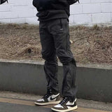 Man Fall Outfits Cargo Pants Function Vibe Style Nylon Side Zipper Tooling Casual Loose Trousers