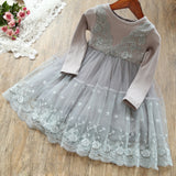 Girl Dress Spring and Autumn Girls' Lace Princess Dress