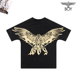 Boylondon T Shirt Training Practice Fashion Slim Golden Leaves