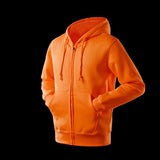 Black Zip Up Hoodie Solid Color With Fur Zip Sweatshirt Male And Female Couples Wear Group Clothes Sportswear